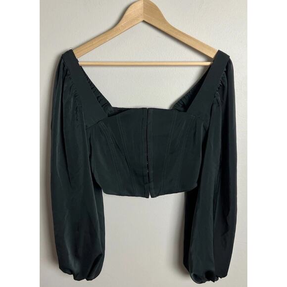Urban Outfitters Maddie Bustier Crop Top Balloon Long Sleeve Size Medium Women’s - Picture 1 of 5